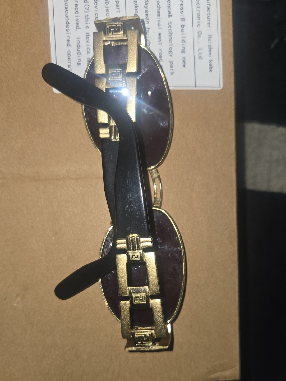 Fendi Gold Frame Brown Lens Oval Sunglasses